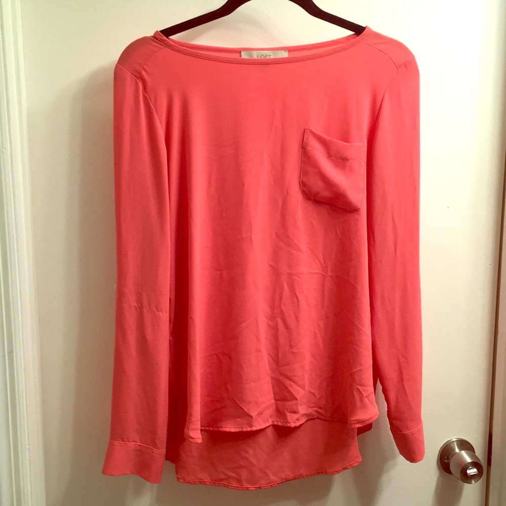 Long sleeve blouse, Coral, new condition